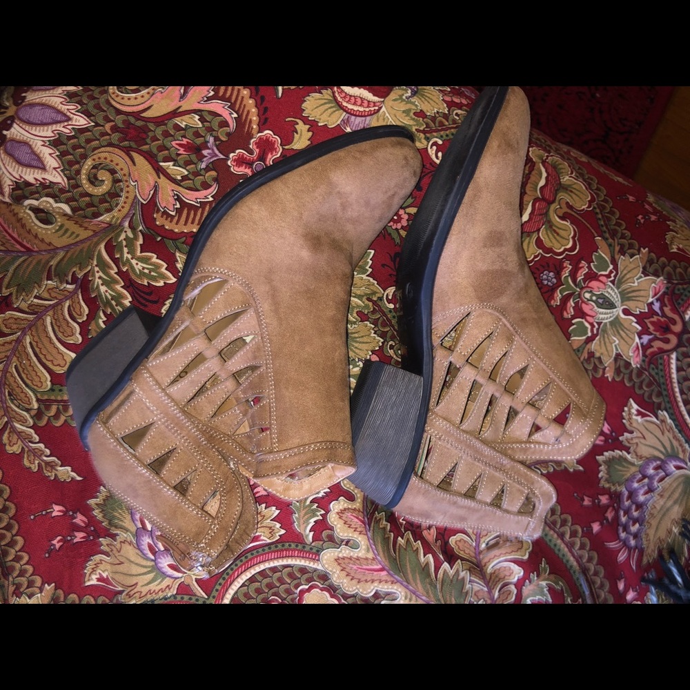 Tan booties